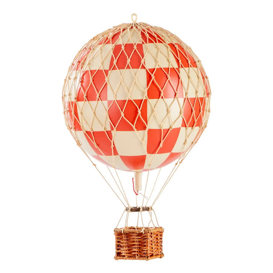 Mongolfiera a quadri rossi e bianchi Hot air balloon checkered red